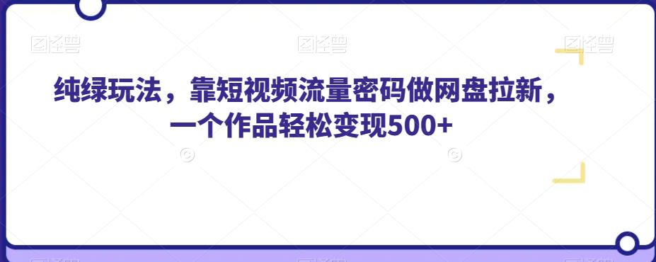 纯绿玩法，靠短视频流量密码做网盘拉新，一个作品轻松变现500+【揭秘】-逐风项目库