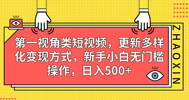 第一视角类短视频，更新多样化变现方式，新手小白无门槛操作，日入500+【揭秘】-逐风项目库