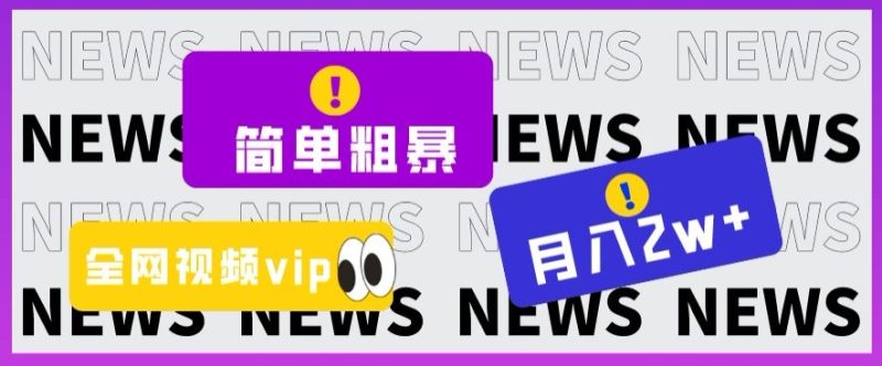 简单粗暴零成本，高回报，全网视频VIP掘金项目，月入2万＋【揭秘】-逐风项目库
