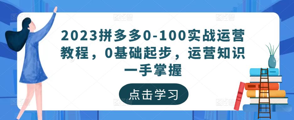 2023拼多多0-100实战运营教程，0基础起步，运营知识一手掌握-逐风项目库