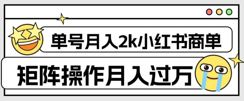 外面收费1980的小红书商单保姆级教程，单号月入2k，矩阵操作轻松月入过万-逐风项目库