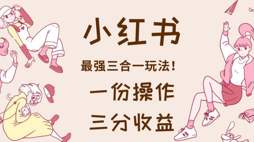 小红书最强三合一玩法，一份操作获得三份收益！【揭秘】-逐风项目库