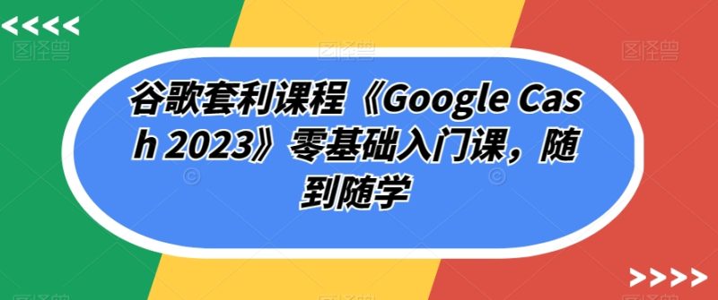 谷歌套利课程《Google Cash 2023》零基础入门课，随到随学-逐风项目库