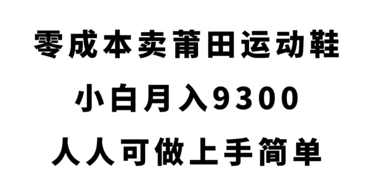 零成本卖莆田运动鞋，小白月入9300，人人可做上手简单【揭秘】-逐风项目库