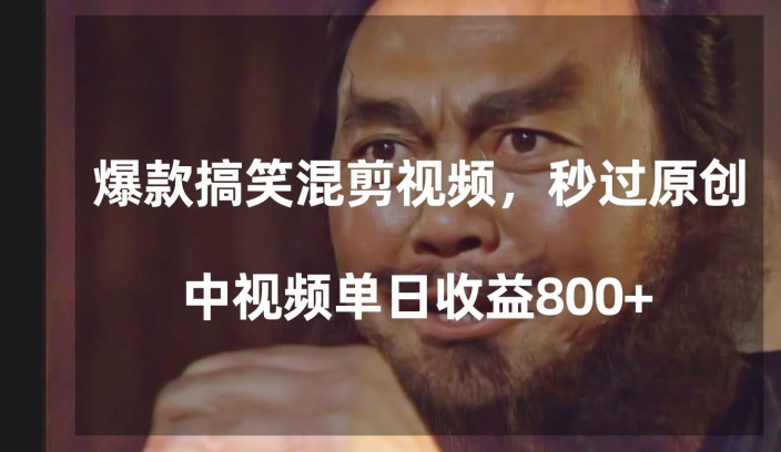 爆款搞笑混剪视频，百分百过原创，单日中视频播放收益800+【揭秘】-逐风项目库