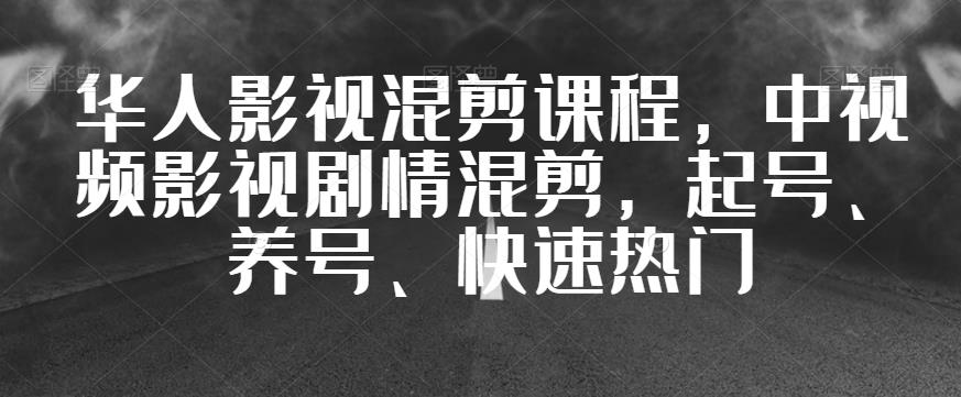 华人影视混剪课程，中视频影视剧情混剪，起号、养号、快速热门-逐风项目库