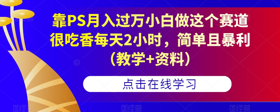 靠PS月入过万小白做这个赛道很吃香每天2小时，简单且暴利（教学+资料）-逐风项目库