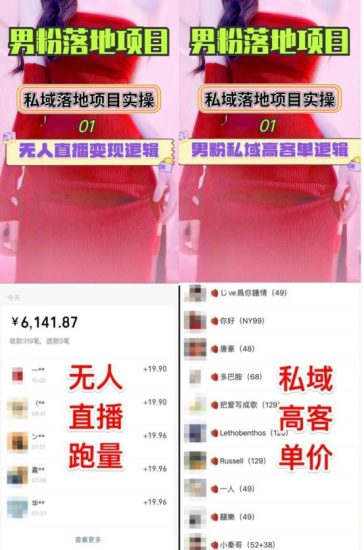 2023男粉高客单价实操落地项目，零基础玩转男粉短视频转私域日产500+-逐风项目库