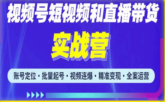 2023最新微信视频号引流和变现全套运营实战课程，小白也能玩转视频号短视频和直播运营-逐风项目库